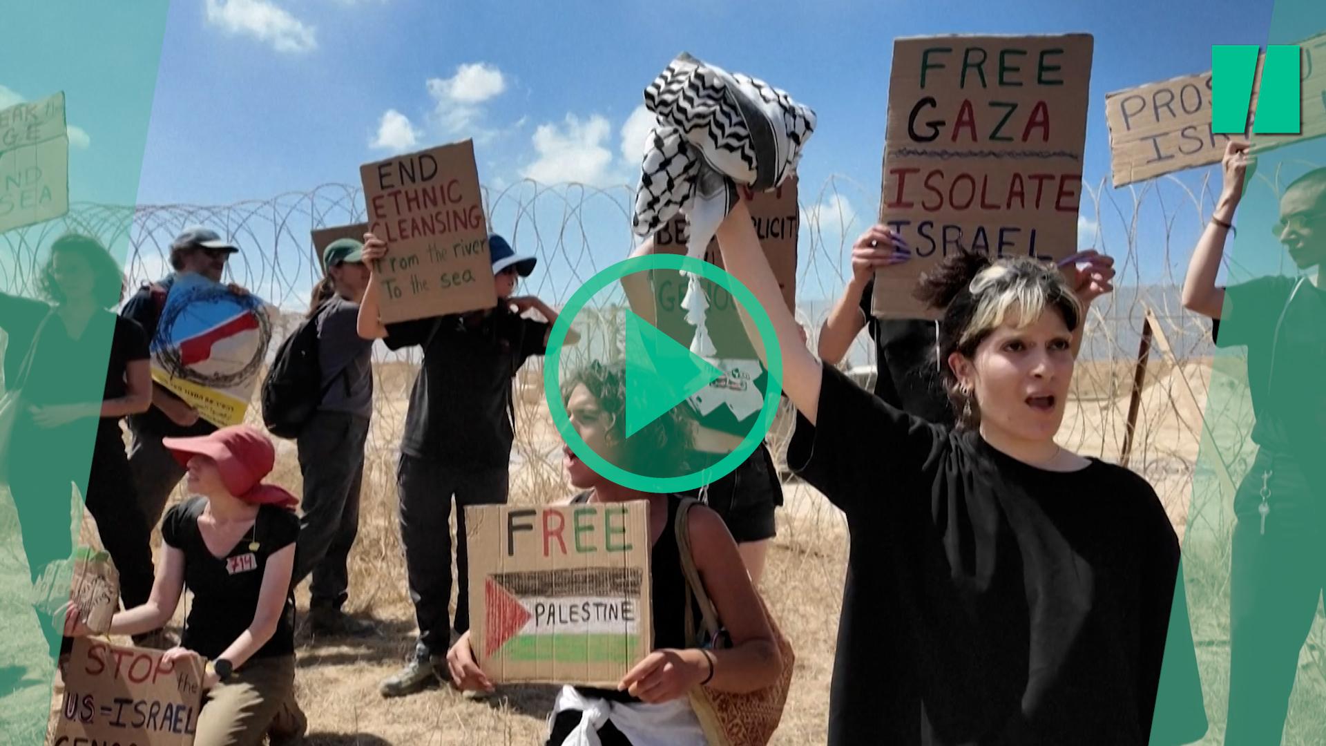 Estos israelíes protestan en la frontera con Gaza para denunciar