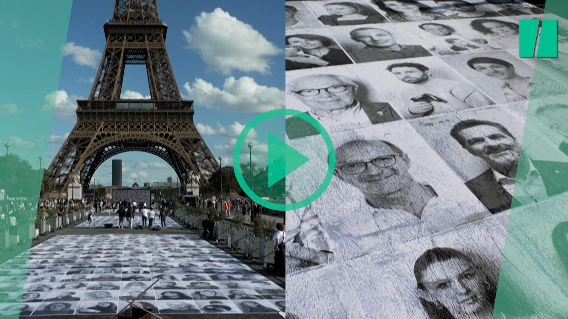 Frente a la Torre Eiffel en París, una obra efímera