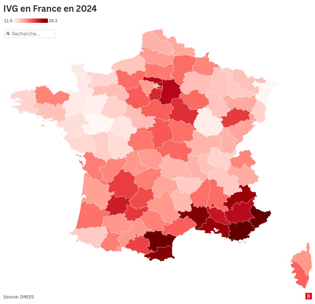 MAPA. IVE en Francia en 2024: los abortos aumentan, todas