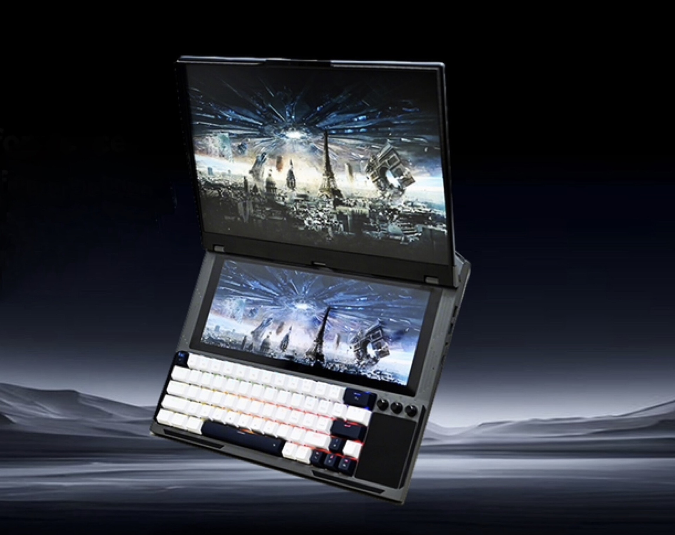 Pantalla dual, teclado mecánico, GPU modular reemplazable: este portátil busca