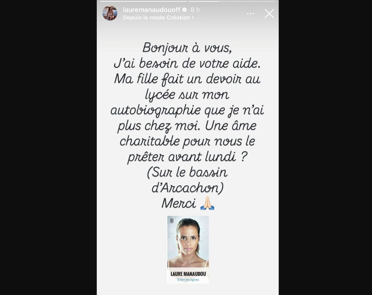 El llamado de Laure Manaudou en Instagram.