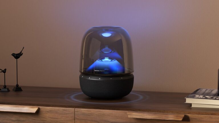 Una nueva altavoz de salón con efectos de luz.