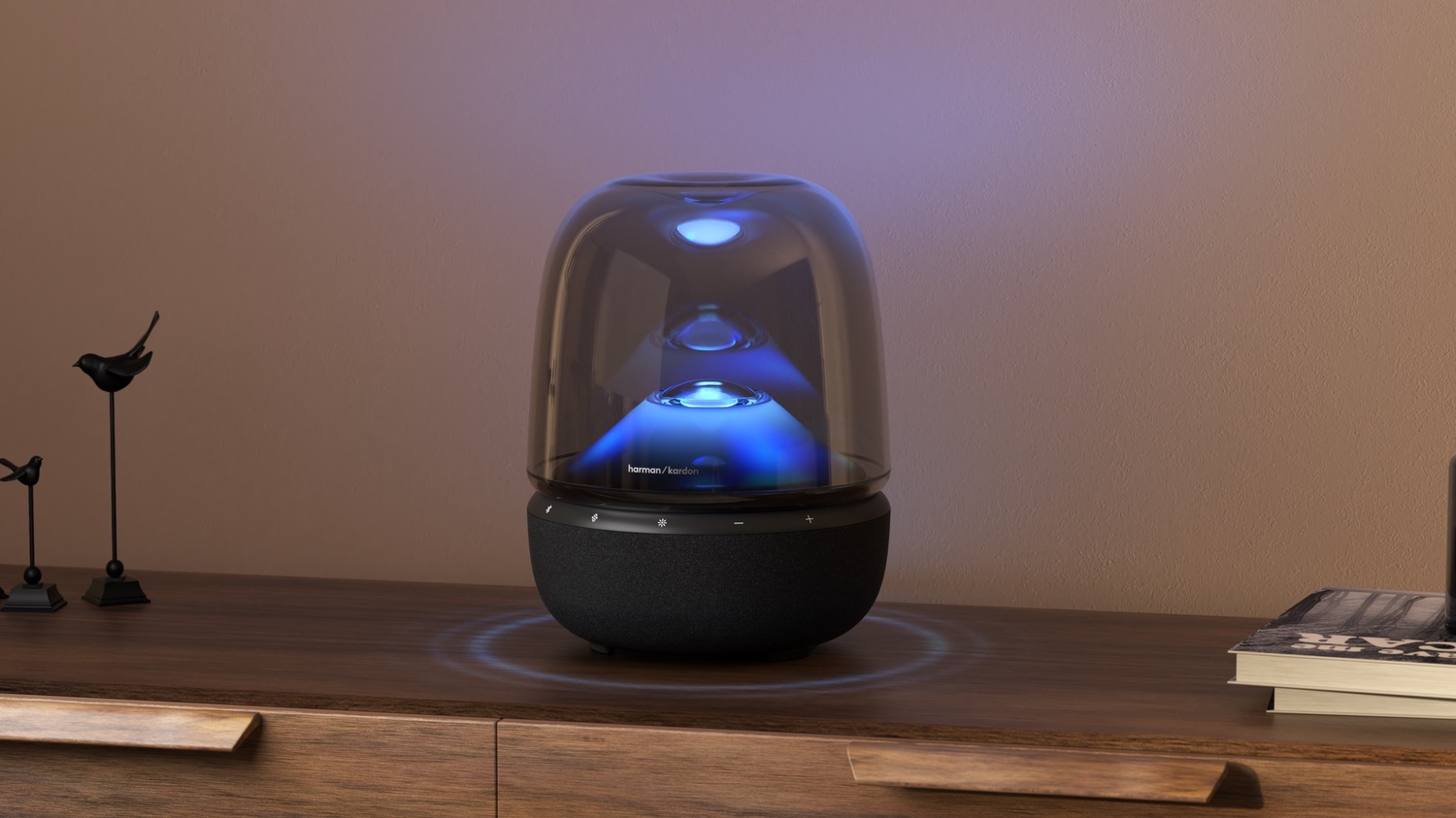 Una nueva altavoz de salón con efectos de luz.
