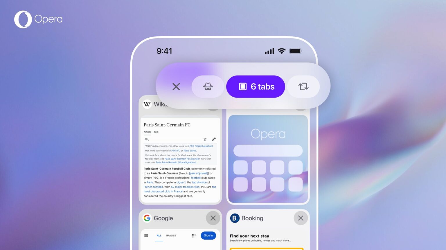 ¿Te sientes abrumado por las pestañas en iOS? ¡Opera también