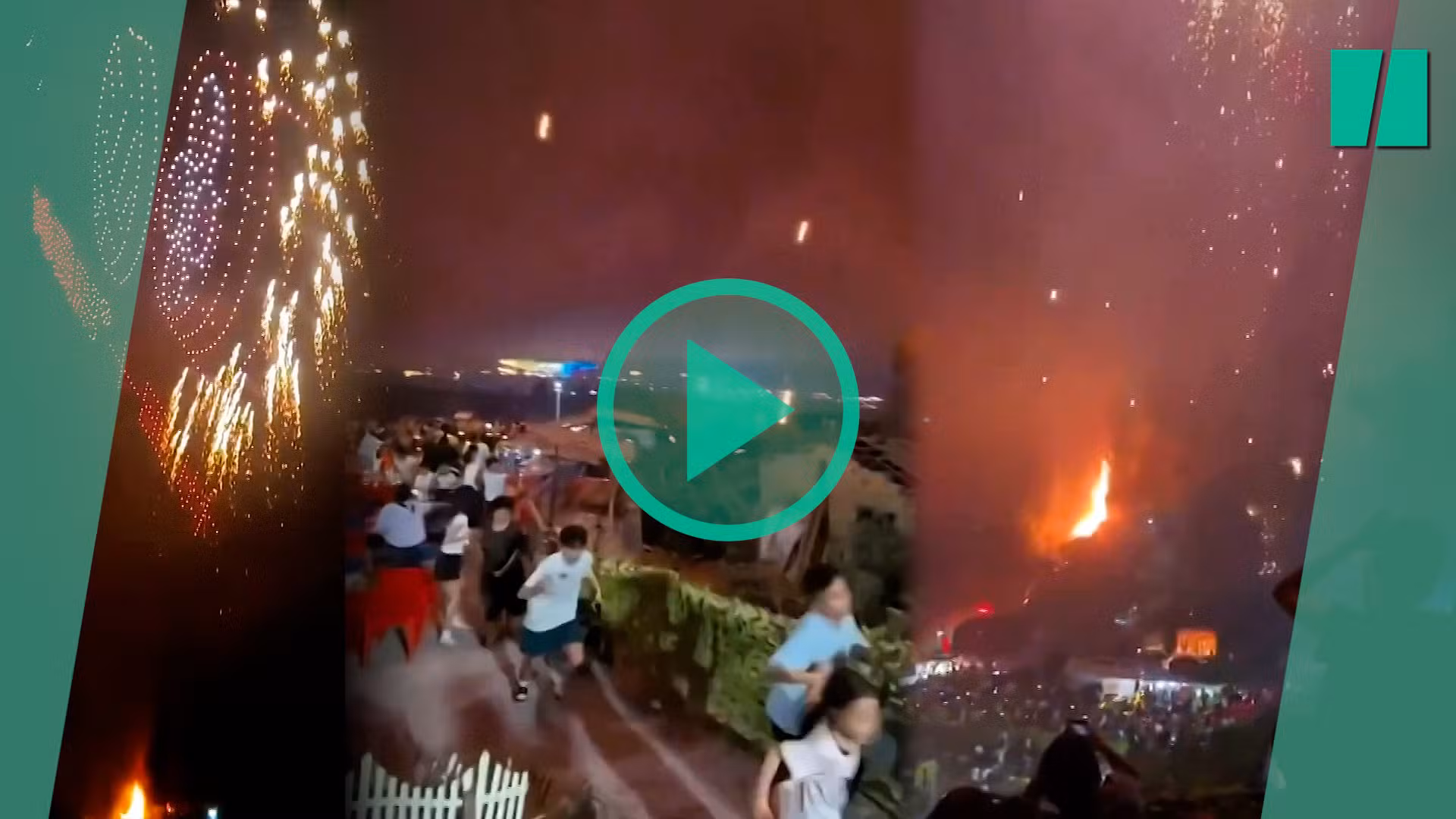 En China, un espectáculo de drones se convierte en lluvia