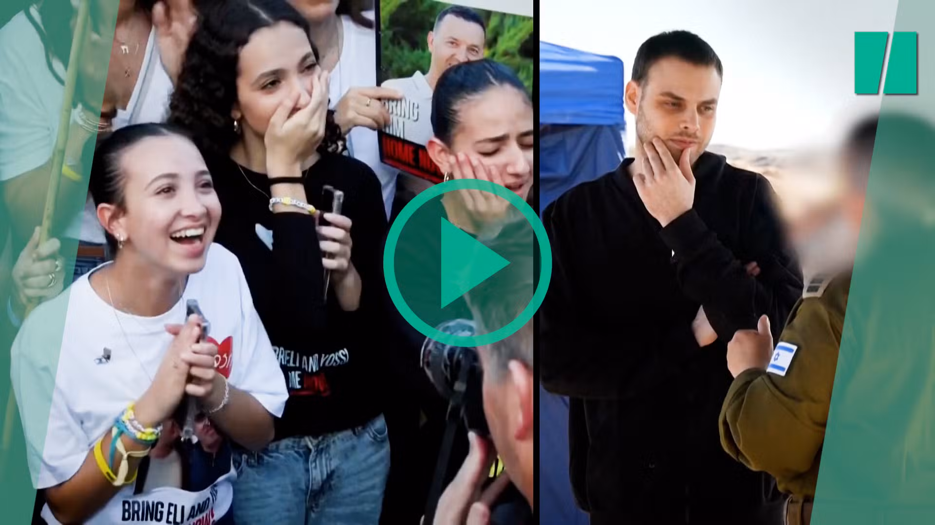 Las primeras imágenes de los rehenes israelíes liberados por Hamás.