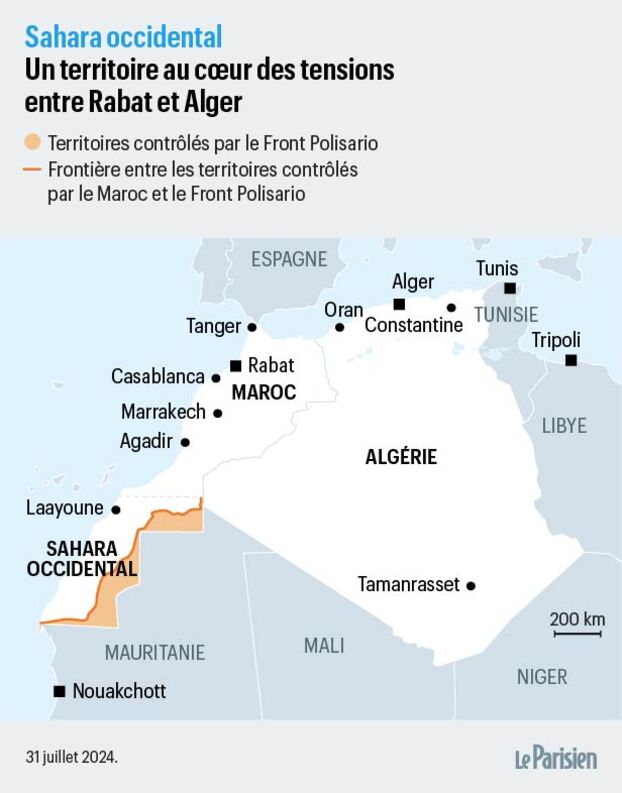 En Google Maps en Marruecos, la línea que separa el