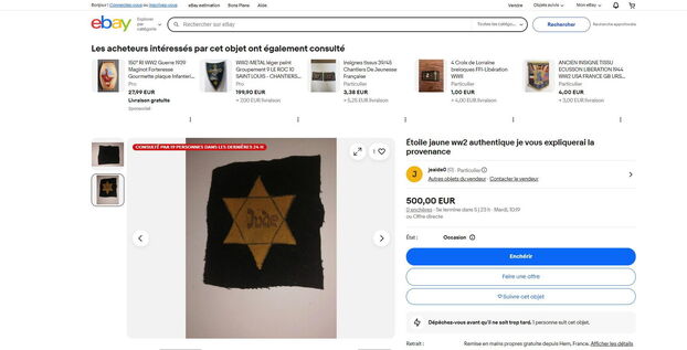 Estrellas amarillas a la venta en eBay: « No es