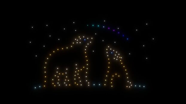 Un ballet nocturno de 150 drones en el parque floral: