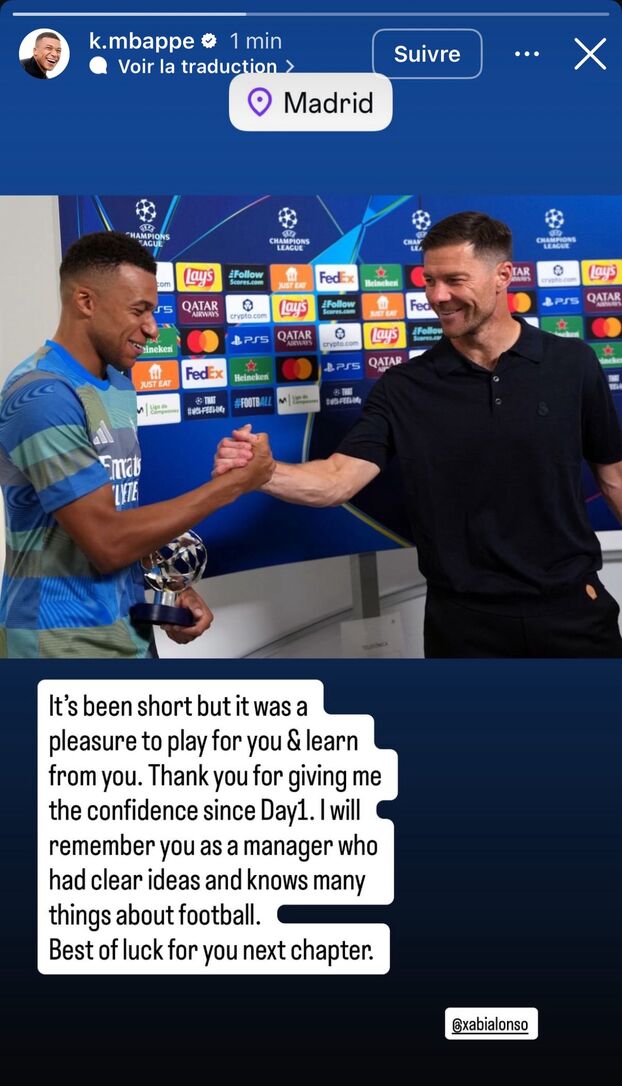 «Fue breve, pero fue un placer»: el mensaje de Kylian