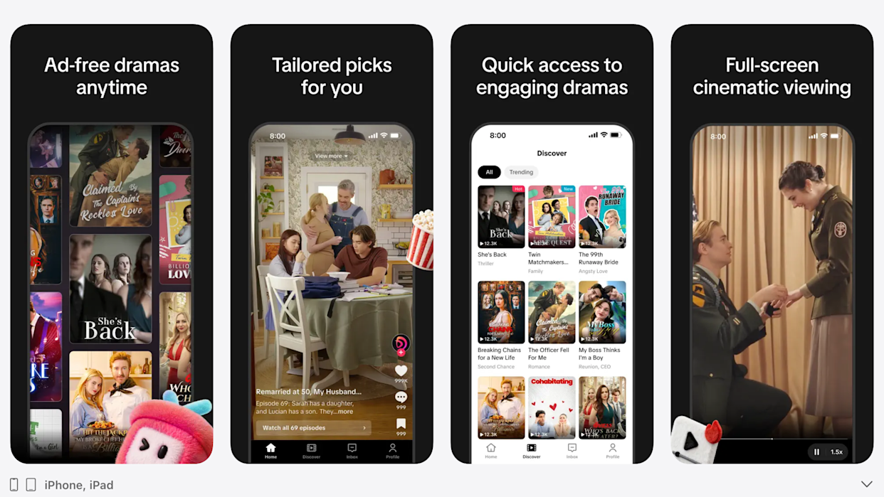 La aplicación de TikTok para series de un minuto