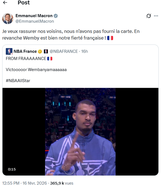 Baloncesto: «No hemos proporcionado la tarjeta», cuando Emmanuel Macron responde