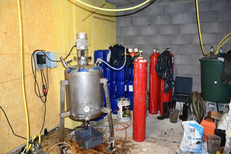 Laboratorio de MDMA desmantelado por la policía belga.