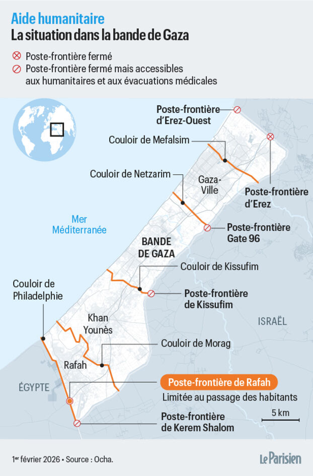 Gaza: Israel abrirá el punto de Rafah únicamente para los
