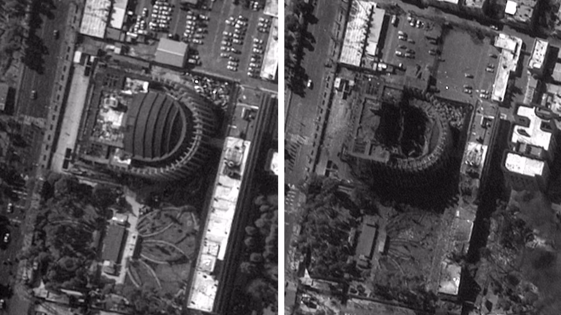 Estas imágenes satelitales muestran la magnitud de los daños en