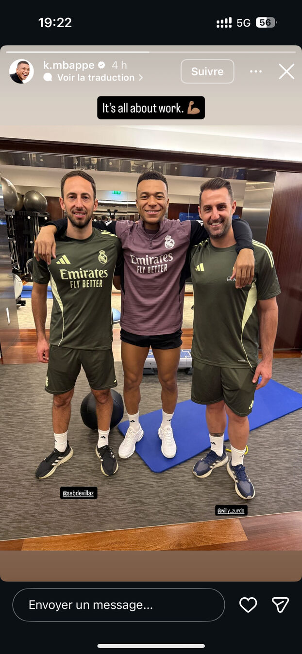 Kylian Mbappé ya está de vuelta al trabajo a pesar
