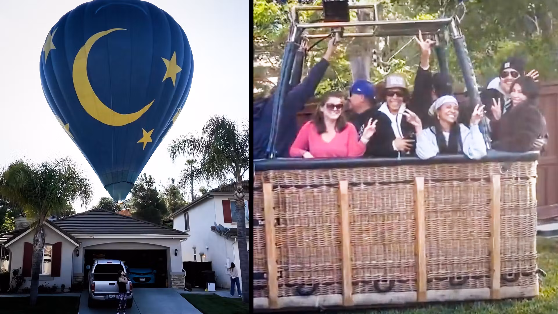 En California, un globo aerostático lleno de pasajeros aterriza en