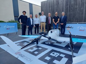 Saverdun. El dron médico listo para despegar y transportar sus