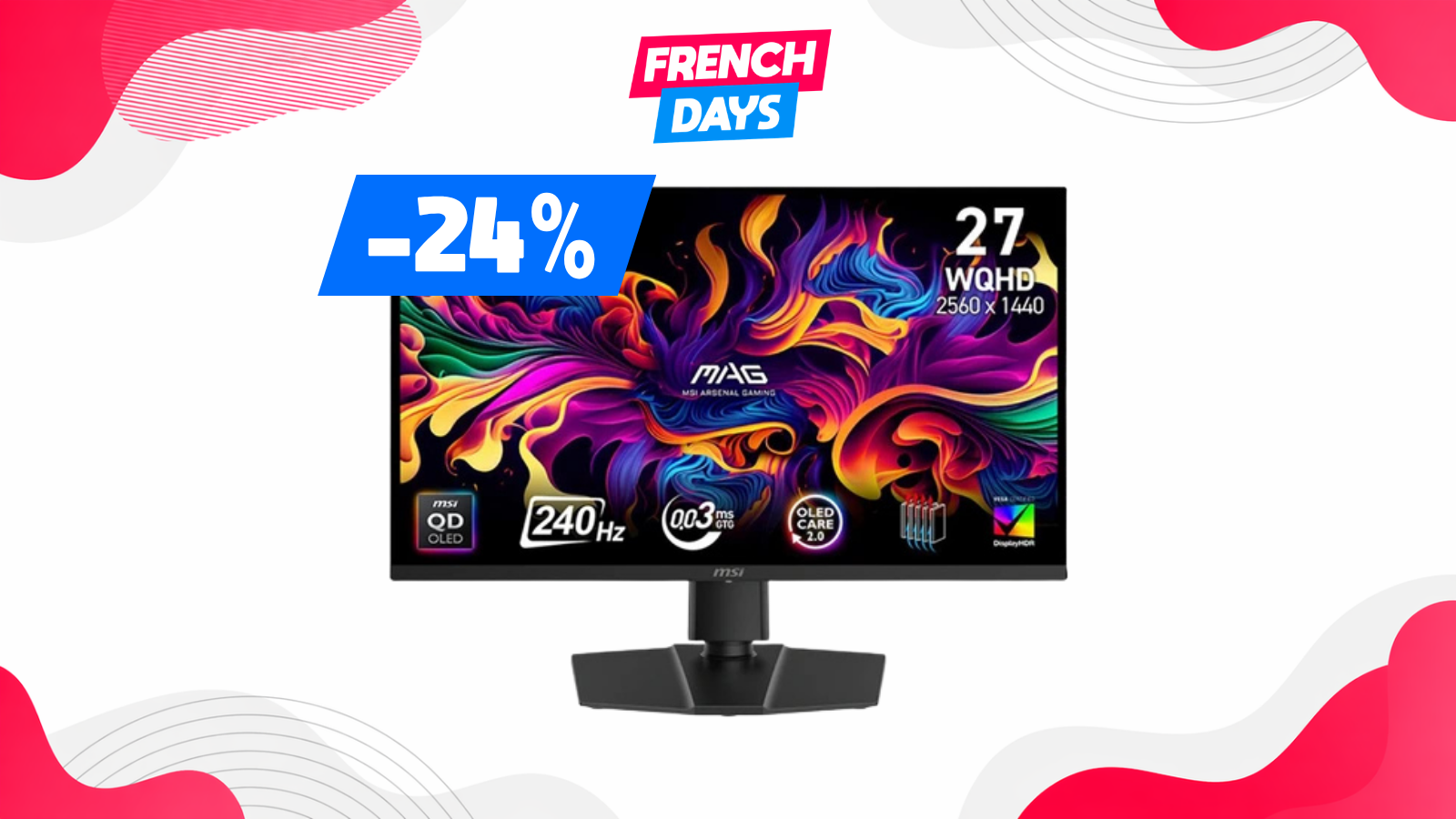 Días Franceses: este monitor QD-OLED de 27" baja a 399,99
