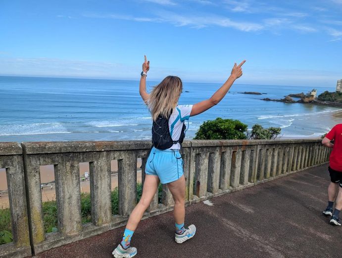 Clarisse en acción durante el maratón