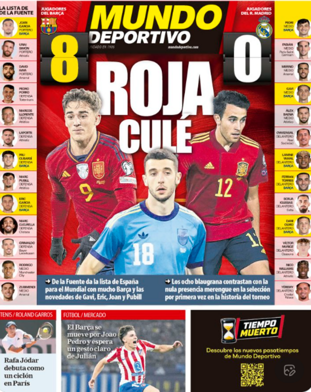 Mundial 2026: « 8-0 », la prensa catalana se burla
