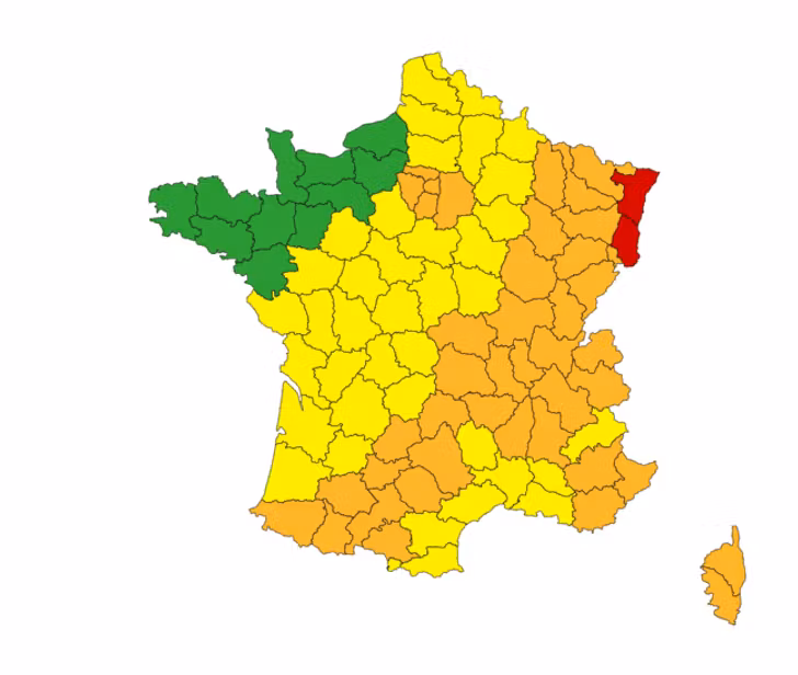Seuls deux départements restent en vigilance maximale ce dimanche.