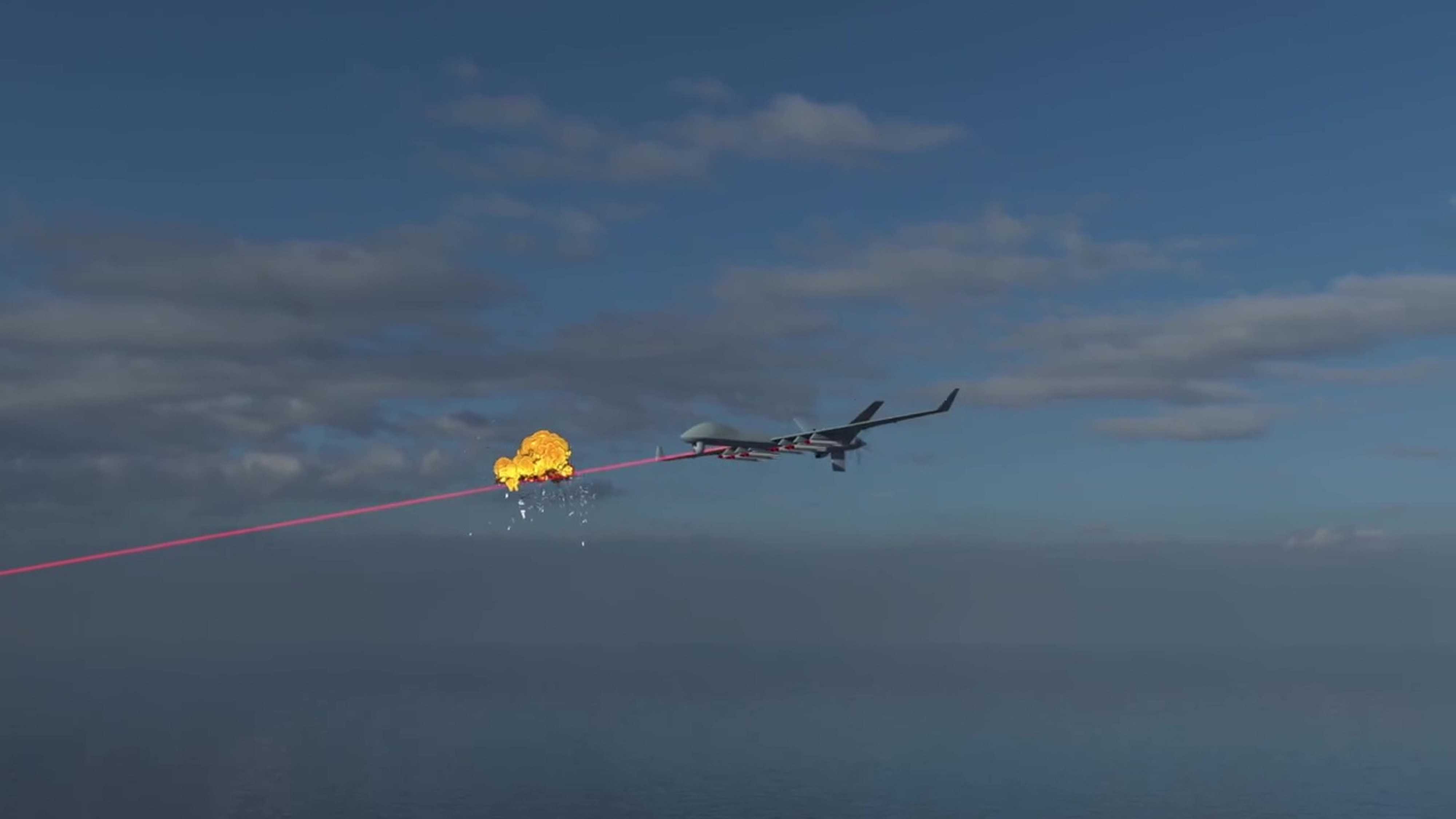 La vidéo montre des tirs de DragonFire contre des cibles aériennes en Écosse.