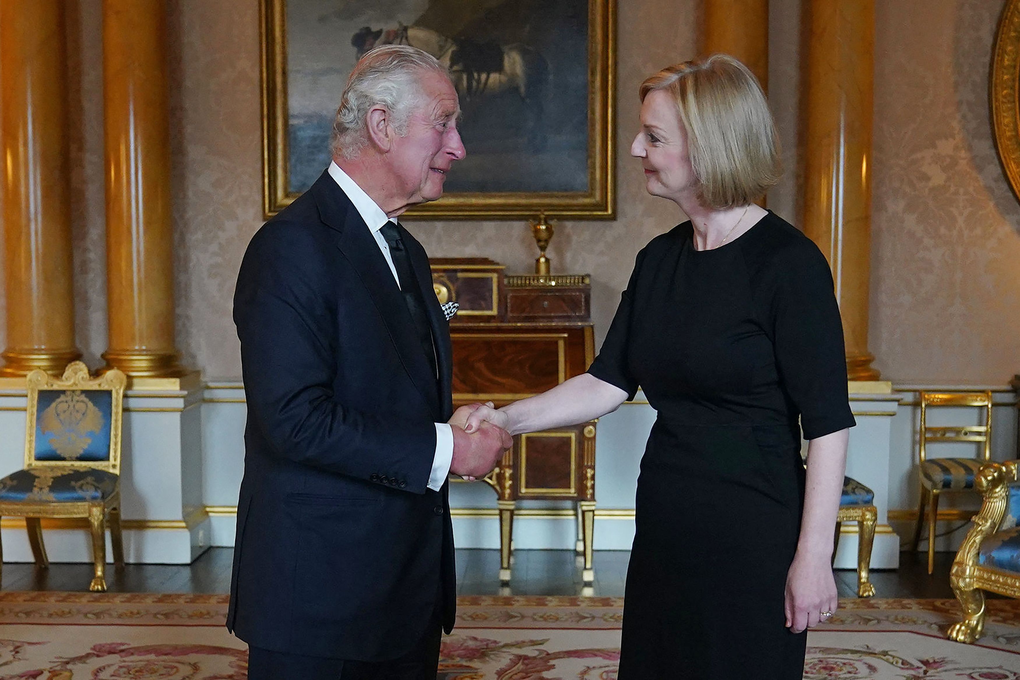 Le roi Charles III lors de sa rencontre avec l'ancienne Première ministre Liz Truss