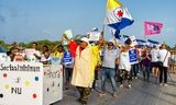 Manifestation à Bonaire pour un minimum social dans la lutte contre la pauvreté.  