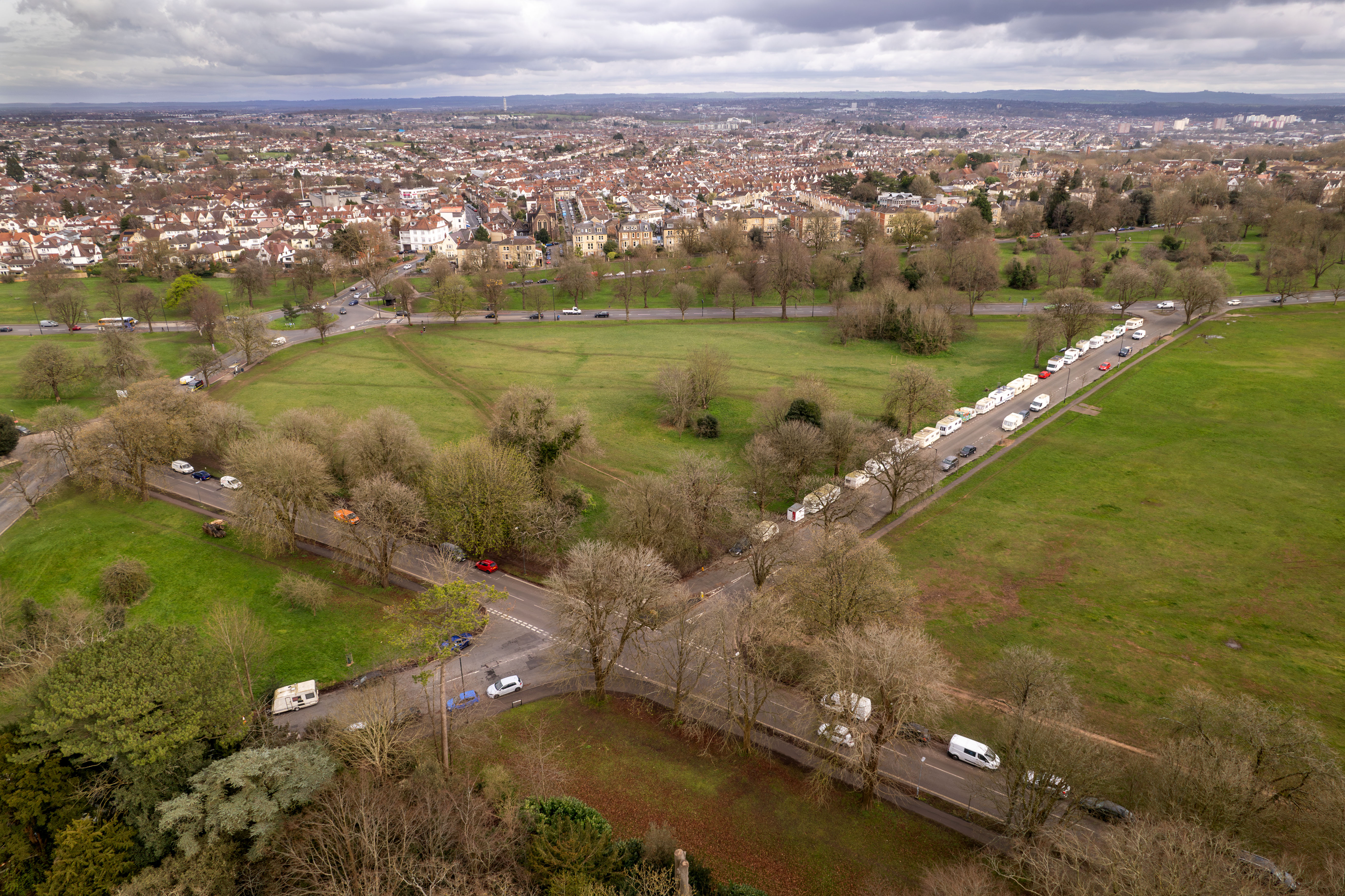 Caravan City s'est développé sur Durdham Down à Bristol