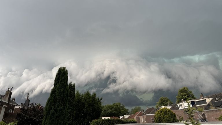 Un ciel blanc, gris et vert à Tilburg (photo : Ted de Roo).