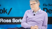 Smartphone Bill Gates : sur fond bleu