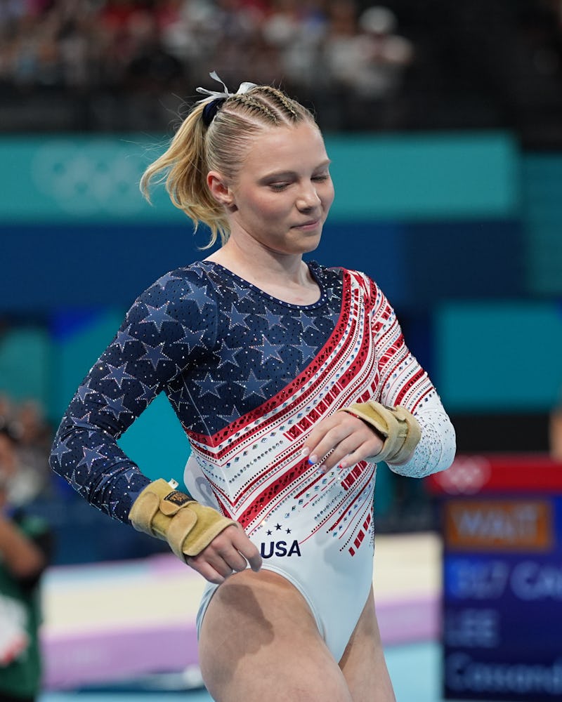 Jade Carey, coiffure de gymnastique