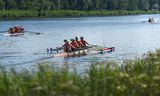 Le double quatre lors de l'entraînement à la Bosbaan le 20 juillet.