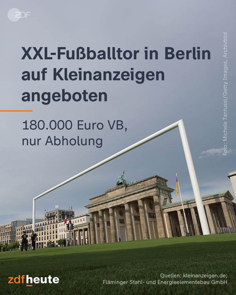 Graphique : un but de football XXL proposé dans les petites annonces à Berlin