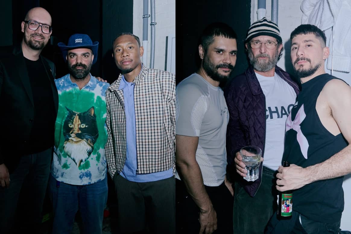 Participants à l'afterparty de l'intervention (de gauche à droite) : Michael Biel, Mumi Haiati, David Alaba, Benjamin Huseby, Stefano Pilati et Serhat Işık