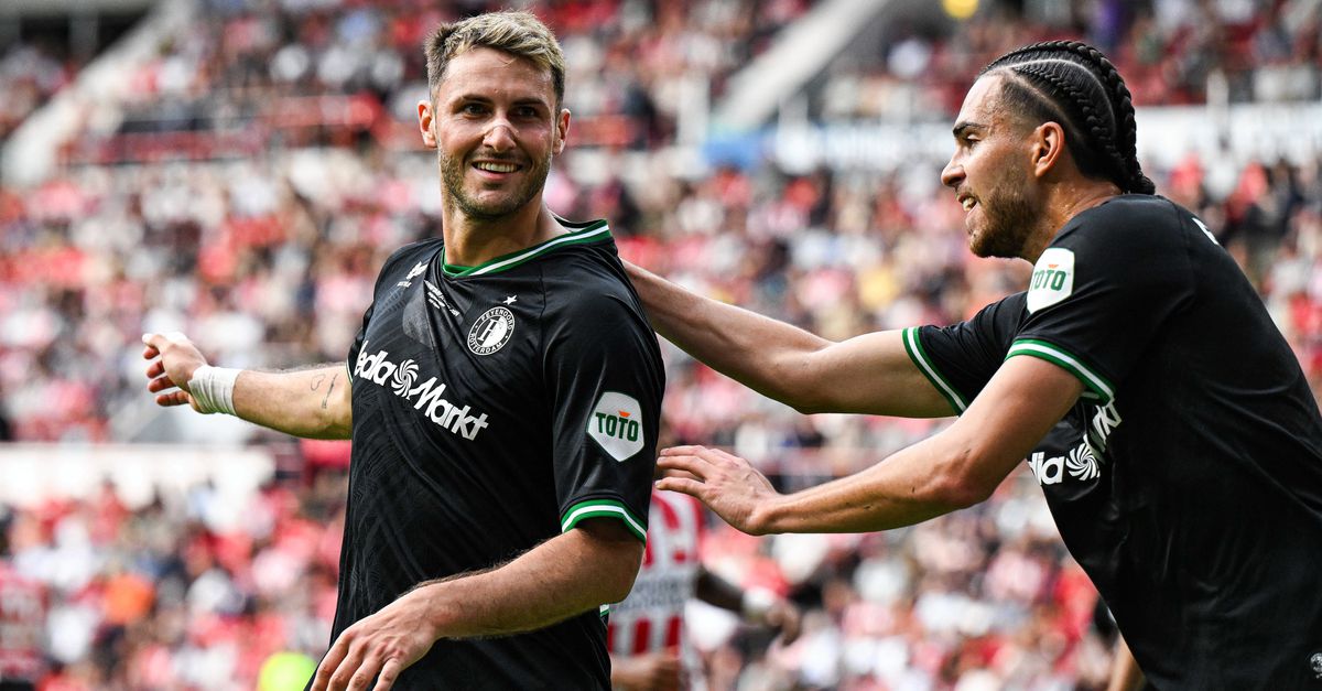 Feyenoord remporte le premier prix de la saison après un match sensationnel (4-4) contre le PSV