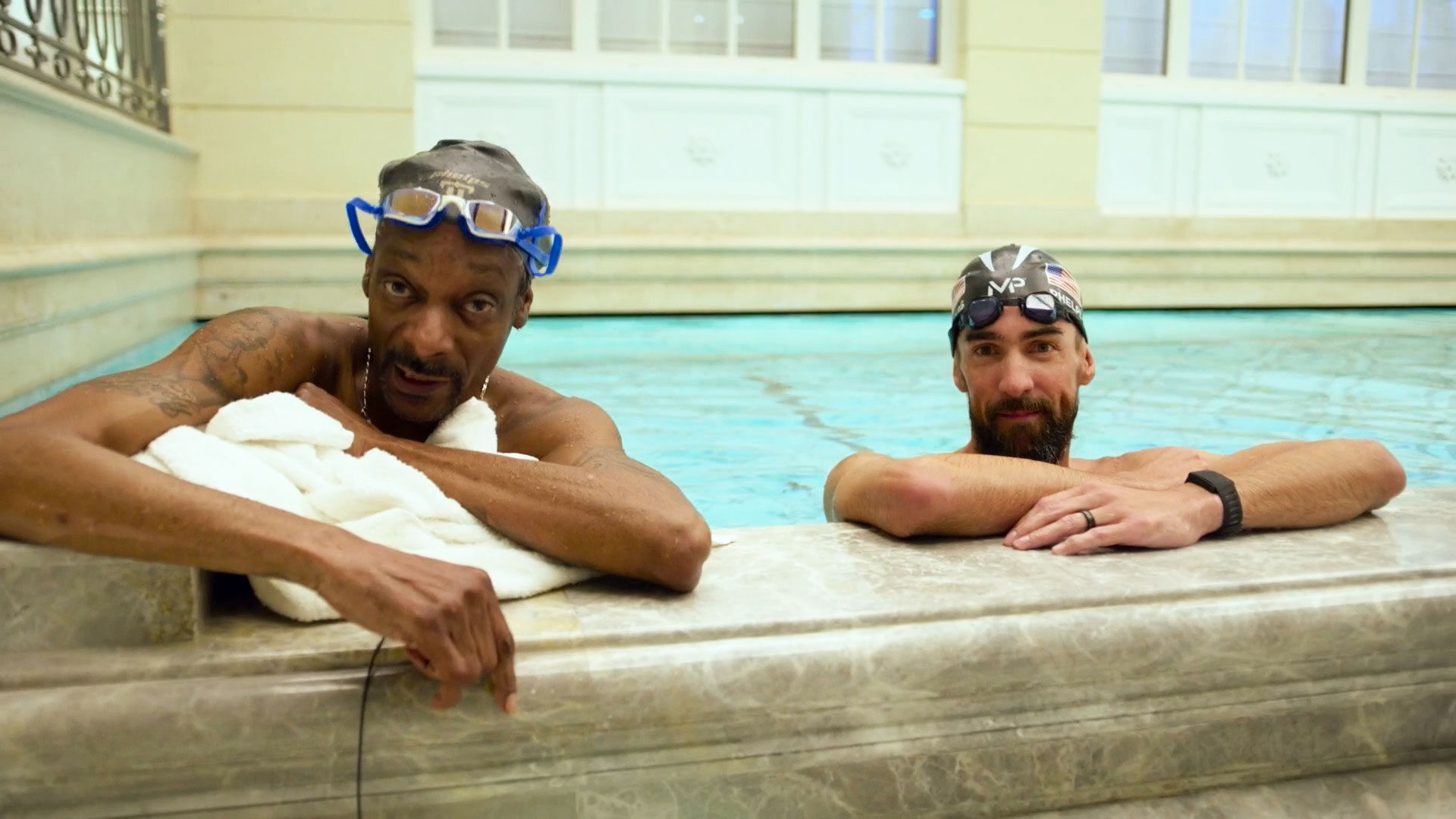 Snoop a même eu une leçon de natation avec Michael Phelps