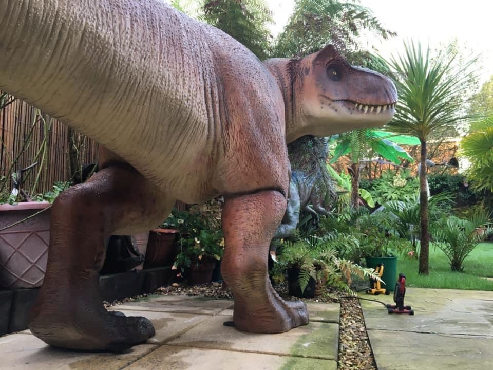 Mark a déclaré : « J'adore les dinosaures et Jurassic Park aussi et je voulais juste créer un jardin préhistorique »