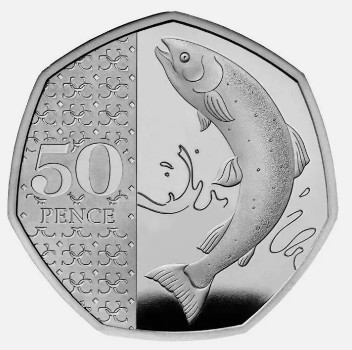 La pièce de 50p représentant le saumon de l'Atlantique du roi Charles III a été surnommée la « pièce dont on parle le plus »