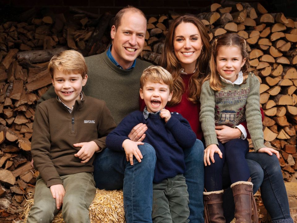 William et Kate avec leurs enfants George, Louis et Charlotte