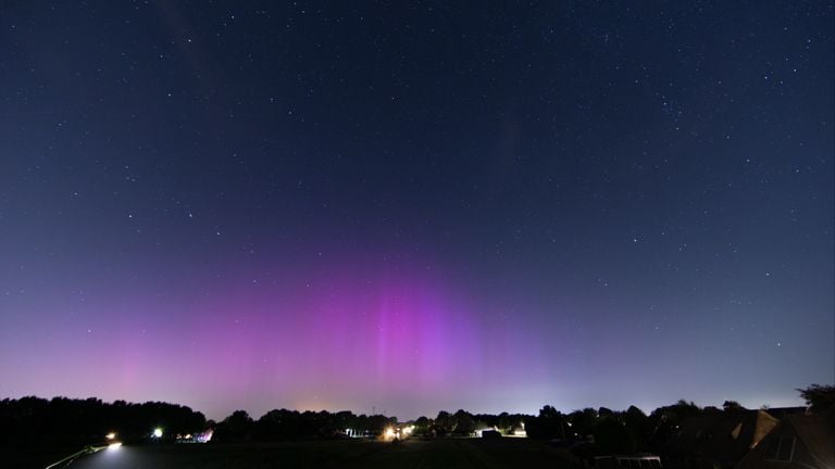 Les aurores boréales dimanche soir (Photo : Victor van Wulfen)