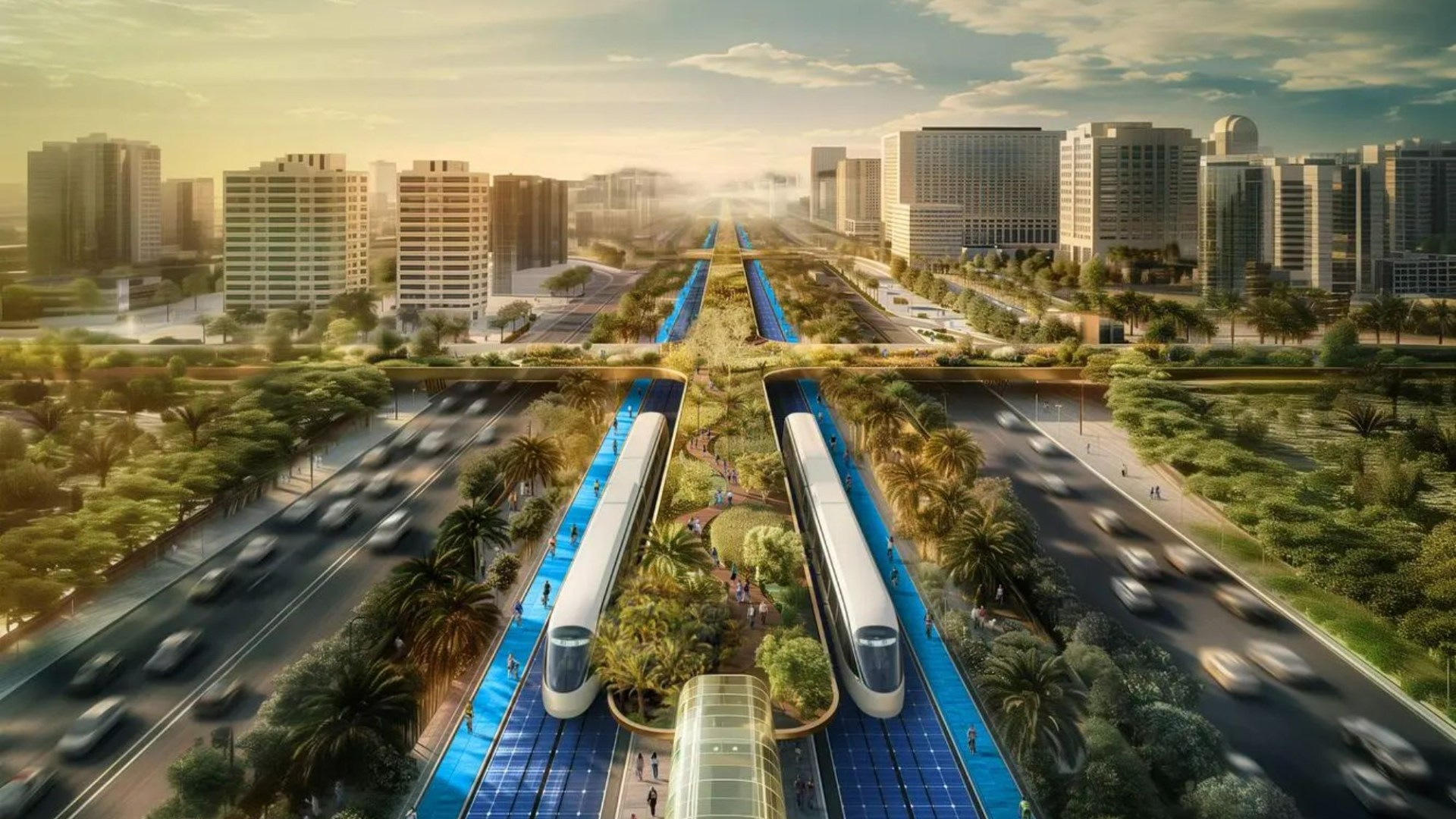 L’autoroute la plus futuriste du monde, « The Spine », sera construite à Dubaï avec un centre commercial et des tramways robotisés circulant entre les voies