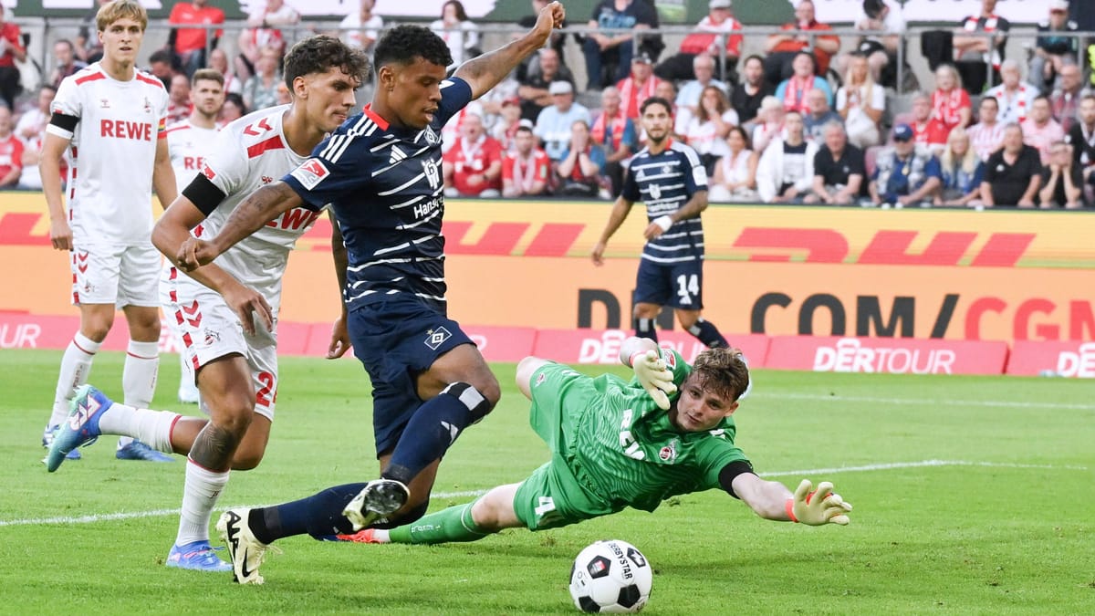 2e Bundesliga : le HSV surprend Cologne dès le départ – le gardien Urbig commet une grave erreur