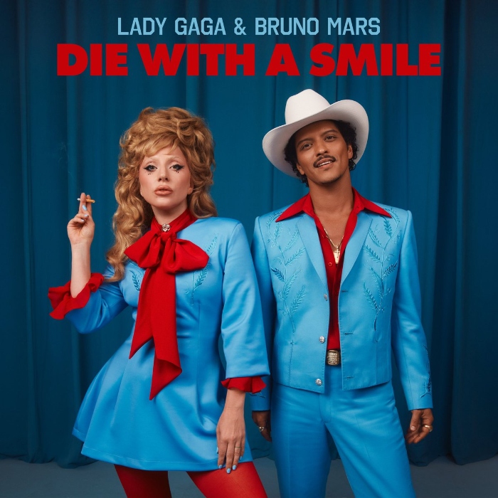 Couverture rétro de « Die with a Smile » de Gaga et Bruno