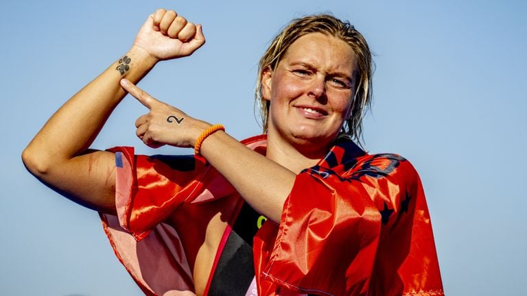 Une nouvelle médaille d'or olympique pour Sharon van Rouwendaal à Paris (photo : ANP 2024/Robin Utrecht). 