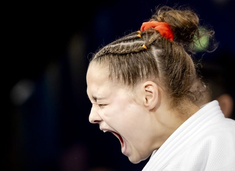 La judoka Joanne van Lieshout pendant les Jeux Olympiques (photo : ANP2024/Iris van den Broek).
