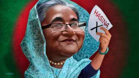 Illustration de Joe Cummings représentant une personne dans l'actualité Sheikh Hasina