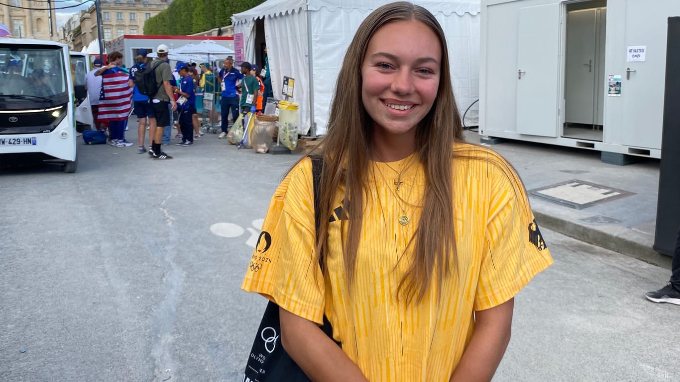 Lilly Stoephasius s'est entretenue avec t-online en marge des compétitions olympiques de skateboard place de la Concorde à Paris.