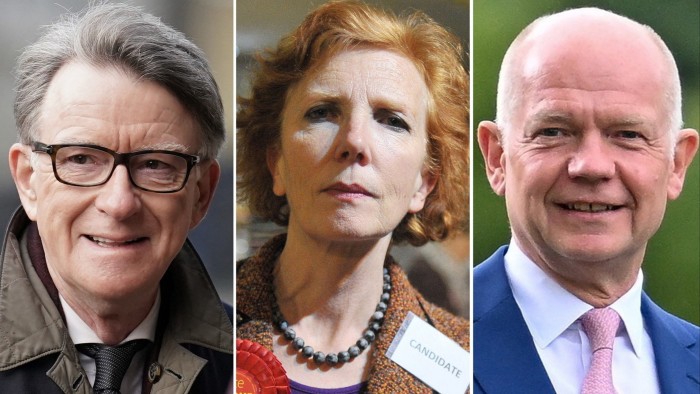 Peter Mandelson, Janet Royall et William Hague